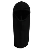 Dolce & Gabbana Men Black Wool Ribbed Knit Balaclava Wrap One Size Hat Dolce & Gabbana