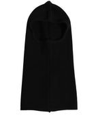 Dolce & Gabbana Men Black Wool Ribbed Knit Balaclava Wrap One Size Hat Dolce & Gabbana