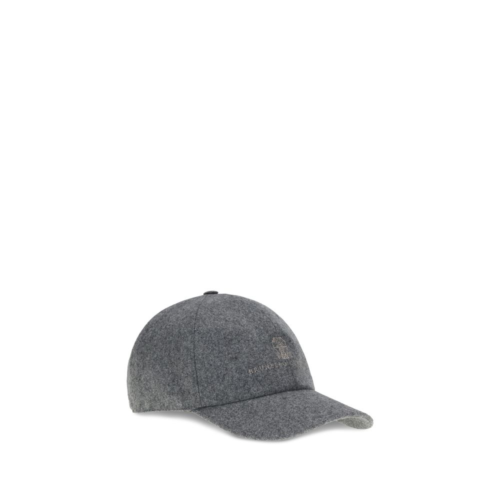 Brunello Cucinelli Gray Wool Oves Aries Cap Baseball Hat Brunello Cucinelli