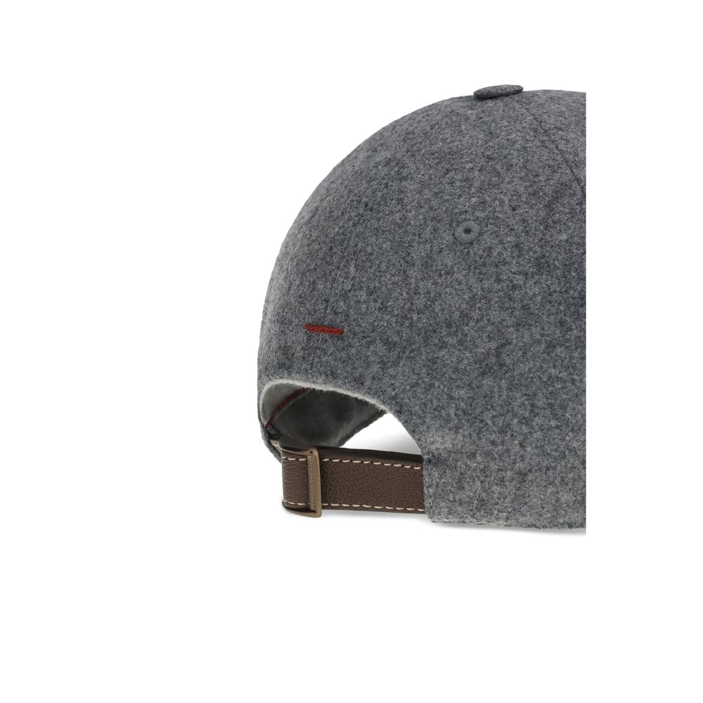 Brunello Cucinelli Gray Wool Oves Aries Cap Baseball Hat Brunello Cucinelli