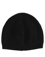Dolce & Gabbana Men Black Wool Knitted Winter Beanie Capello One Size Hat Dolce & Gabbana