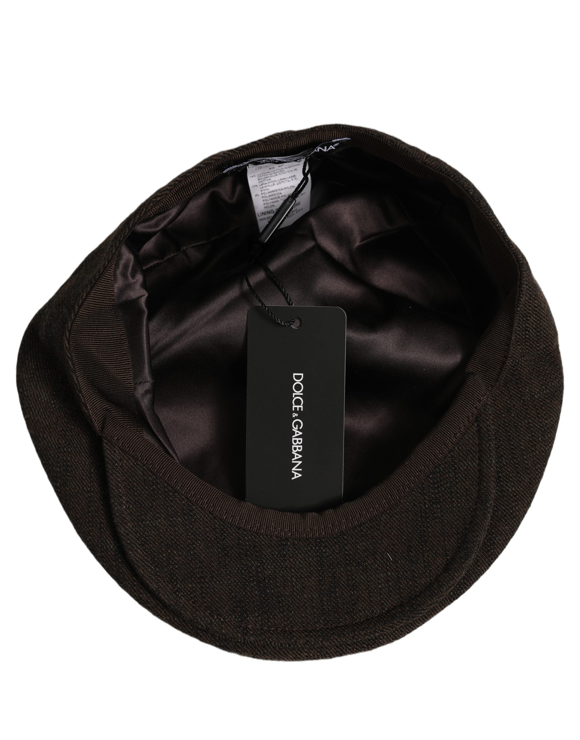 Dolce & Gabbana Men Brown Cotton Flat Cloth Newsboy Cap Hat Dolce & Gabbana