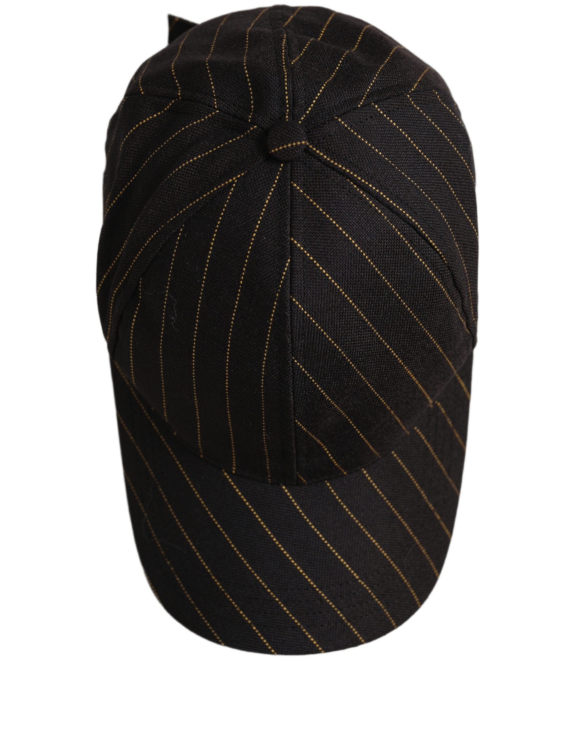 Dolce & Gabbana Black Gold Pinstriped Cotton Baseball Cap Hat Dolce & Gabbana