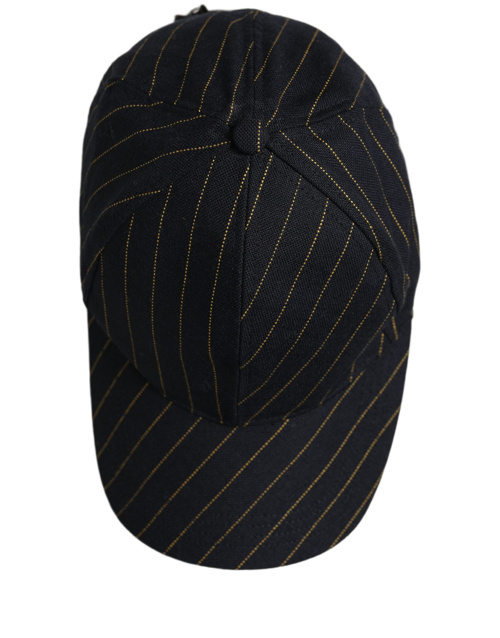 Dolce & Gabbana Black Gold Pinstriped Cotton Baseball Cap Hat Dolce & Gabbana