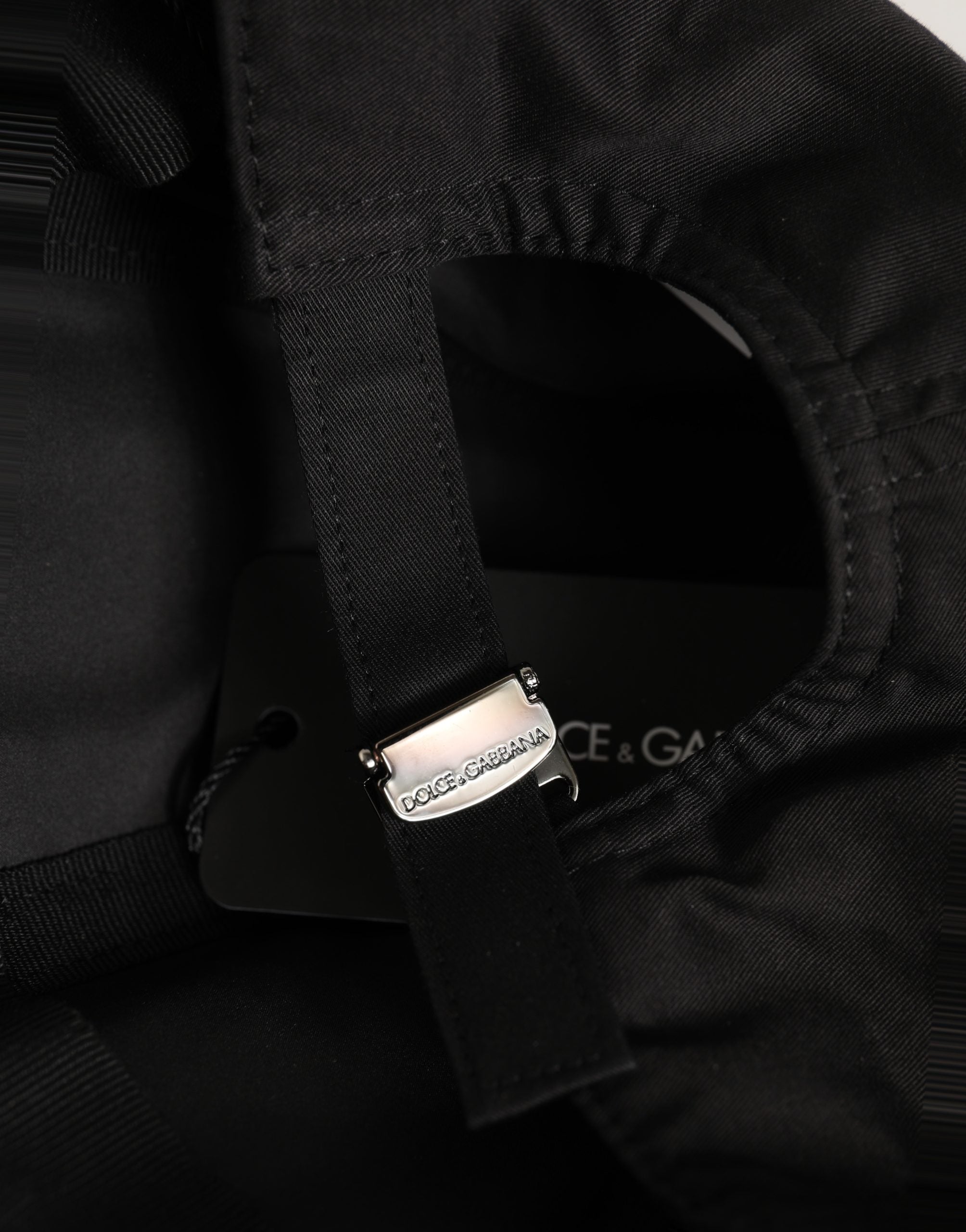 Dolce & Gabbana Men Black Cotton Baseball Cap 6 Panels Hat Dolce & Gabbana
