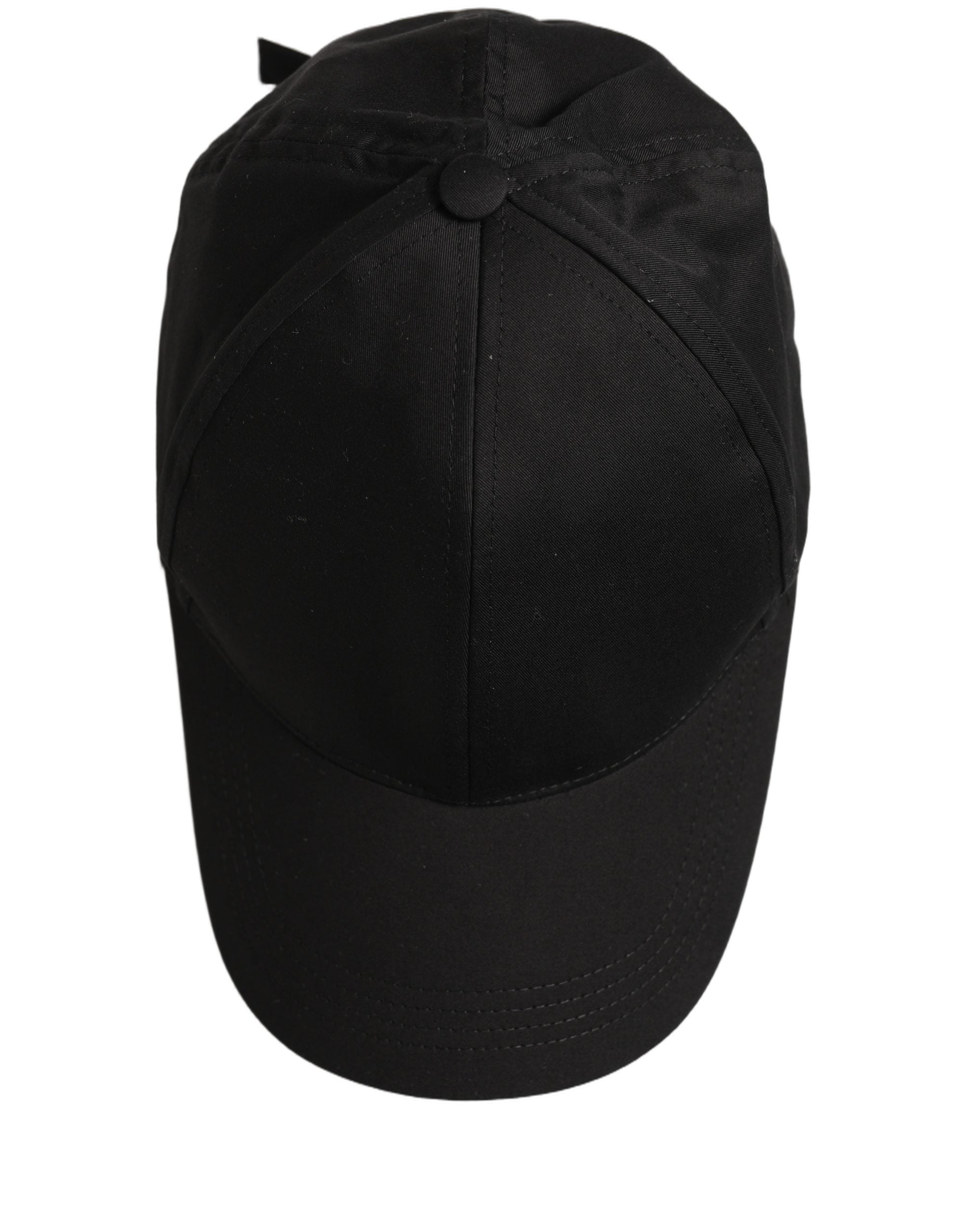 Dolce & Gabbana Men Black Cotton Baseball Cap 6 Panels Hat Dolce & Gabbana