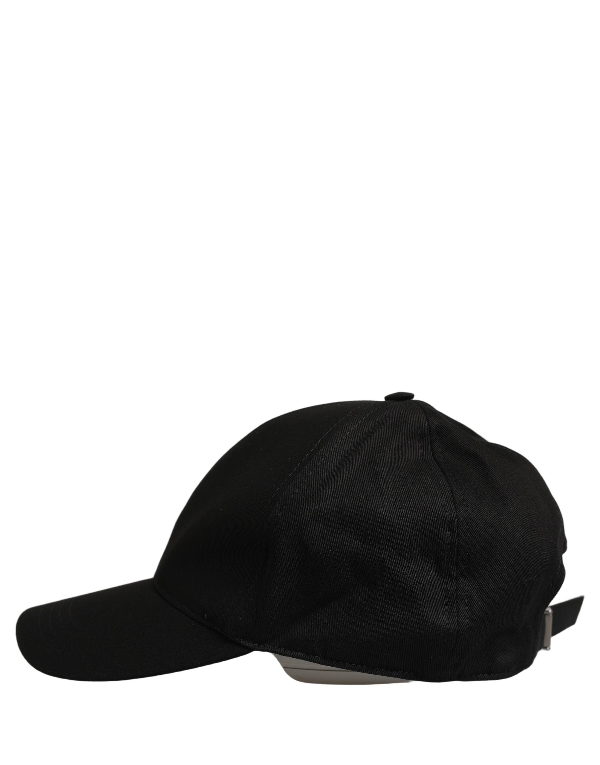 Dolce & Gabbana Men Black Cotton Baseball Capello 6 Panels Hat Dolce & Gabbana