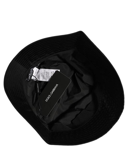 Dolce & Gabbana Men Black Nylon Wide Brim Bucket Capello Hat Dolce & Gabbana