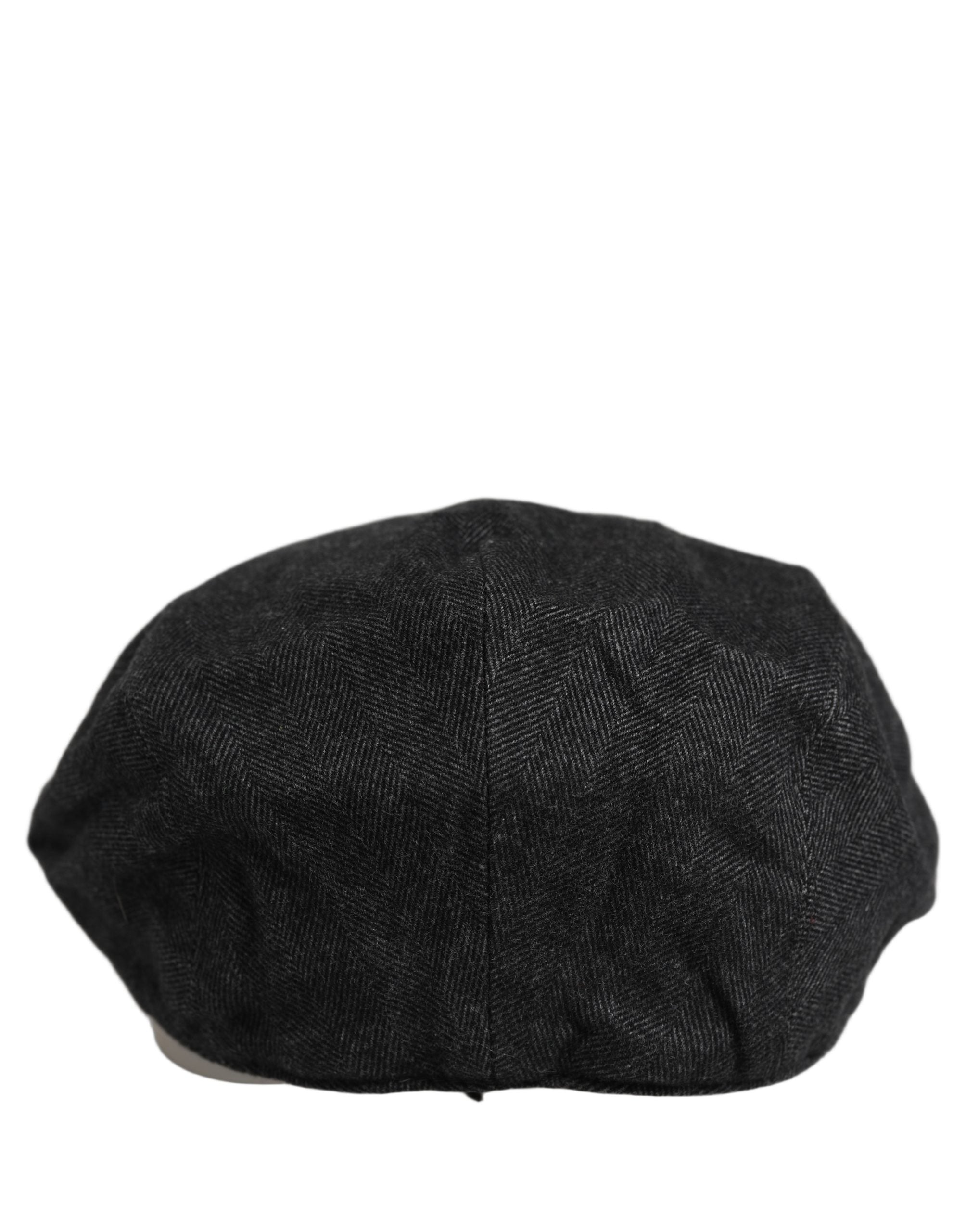 Dolce & Gabbana Men Black Cotton Flat Cloth Newsboy Cap Hat Dolce & Gabbana