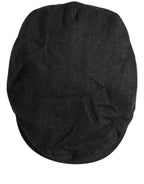 Dolce & Gabbana Men Black Cotton Flat Cloth Newsboy Cap Hat Dolce & Gabbana