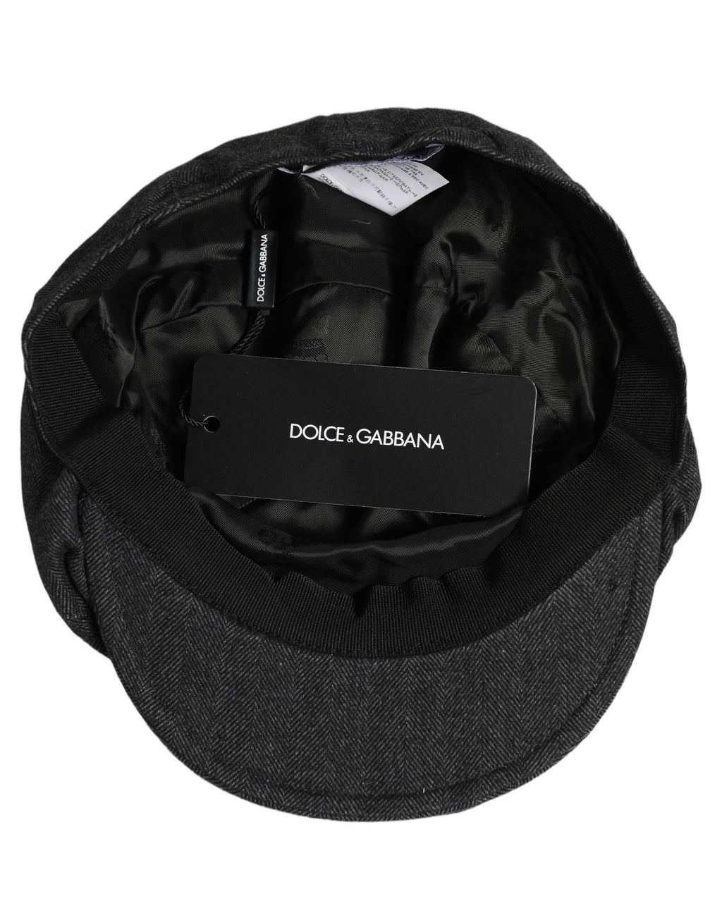Dolce & Gabbana Men Black Cotton Flat Cloth Newsboy Cap Hat Dolce & Gabbana