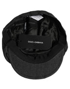 Dolce & Gabbana Men Black Cotton Flat Cloth Newsboy Cap Hat Dolce & Gabbana