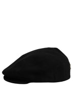 Dolce & Gabbana Men Black Wool Blend Flat Cloth Newsboy Cap Hat Dolce & Gabbana