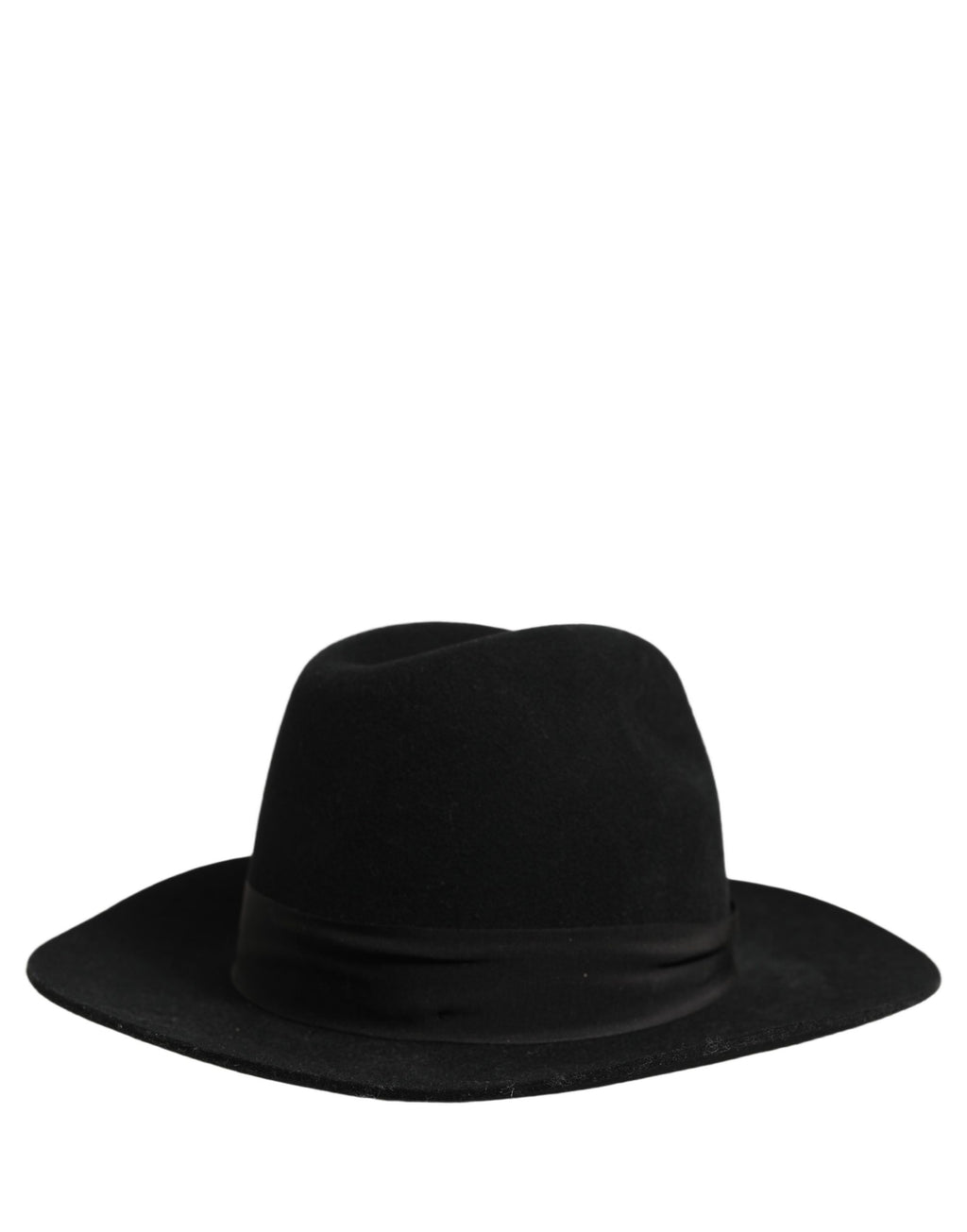 Dolce & Gabbana Men Black Classic Wide Brim Fedora Capello Hat Dolce & Gabbana