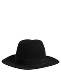 Dolce & Gabbana men's black wide brim fedora capello hat with classic style and structured crown.