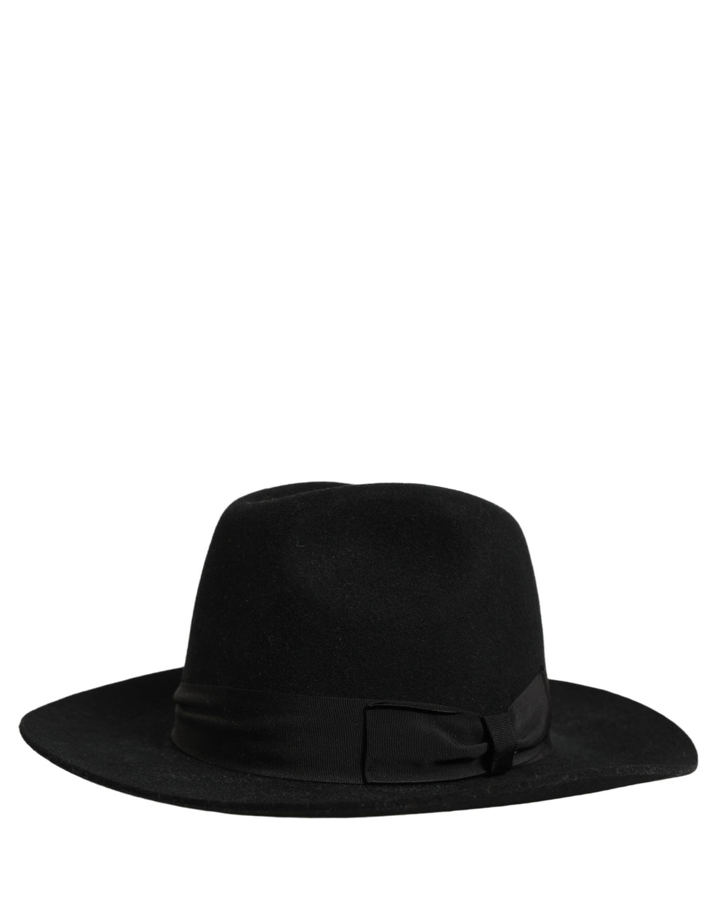 Dolce & Gabbana Men Black Classic Wide Brim Fedora Capello Hat Dolce & Gabbana