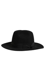 Dolce & Gabbana Men Black Classic Wide Brim Fedora Capello Hat Dolce & Gabbana