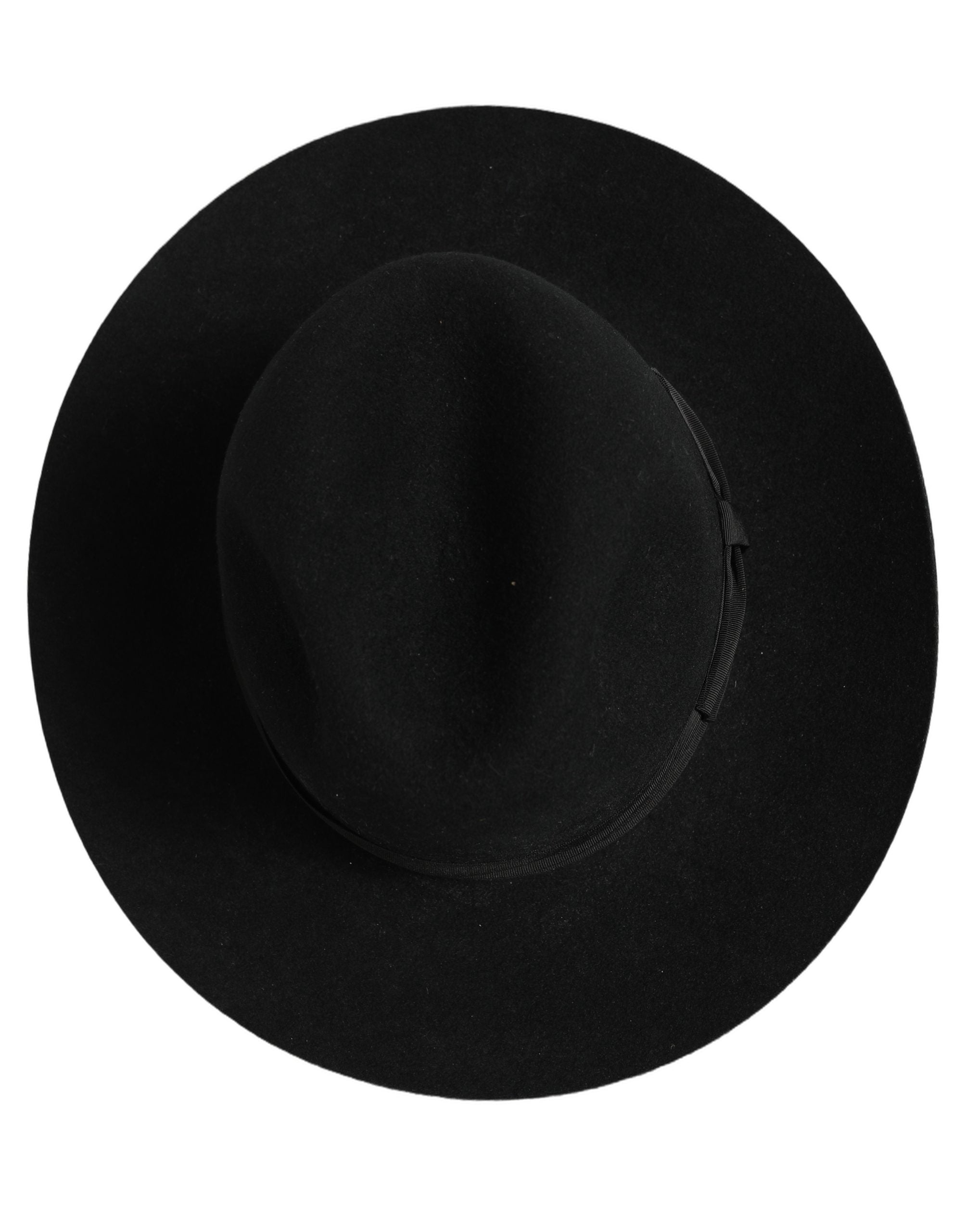 Dolce & Gabbana Men Black Classic Wide Brim Fedora Capello Hat Dolce & Gabbana