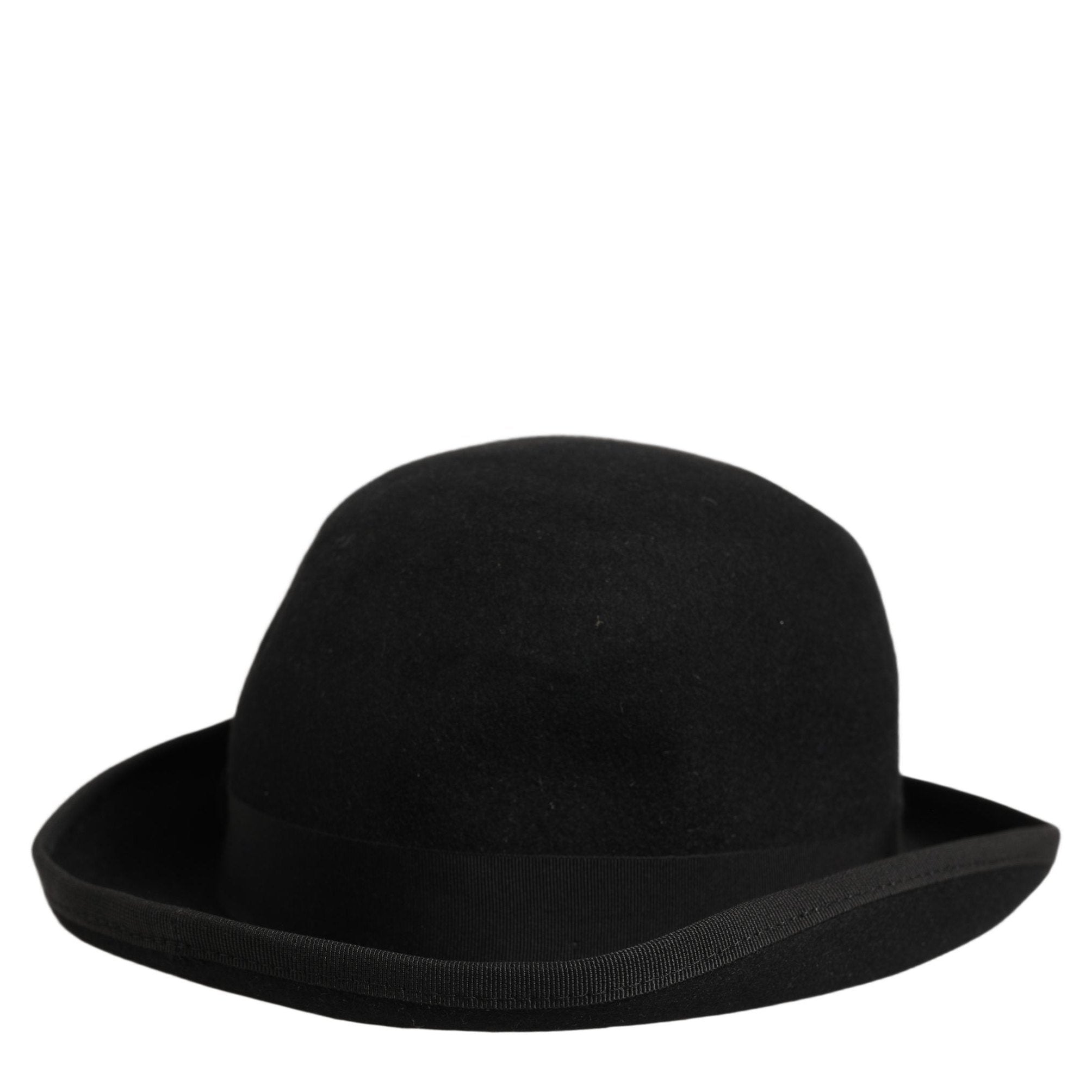 Dolce & Gabbana Men Black Rabbit Fur Felt Bowler Capello Hat Dolce & Gabbana