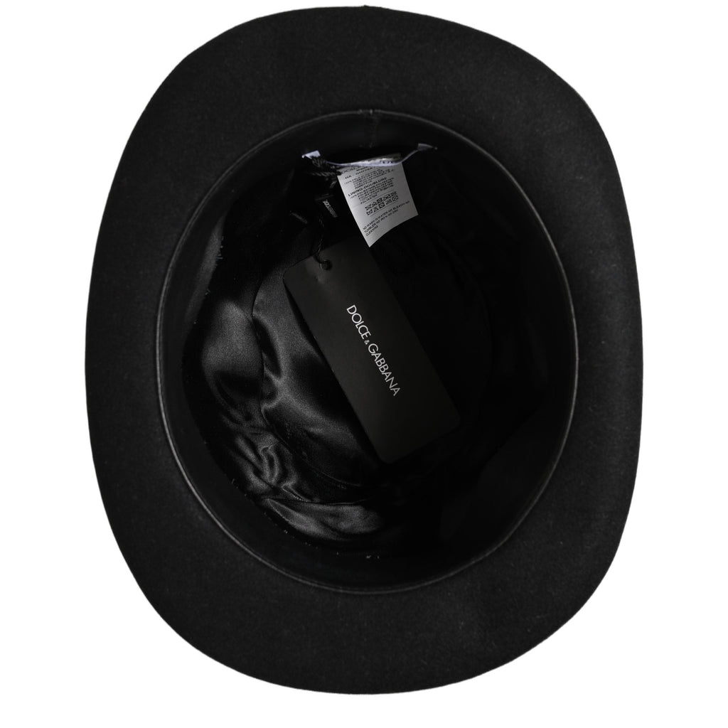 Dolce & Gabbana Men Black Rabbit Fur Felt Bowler Capello Hat Dolce & Gabbana