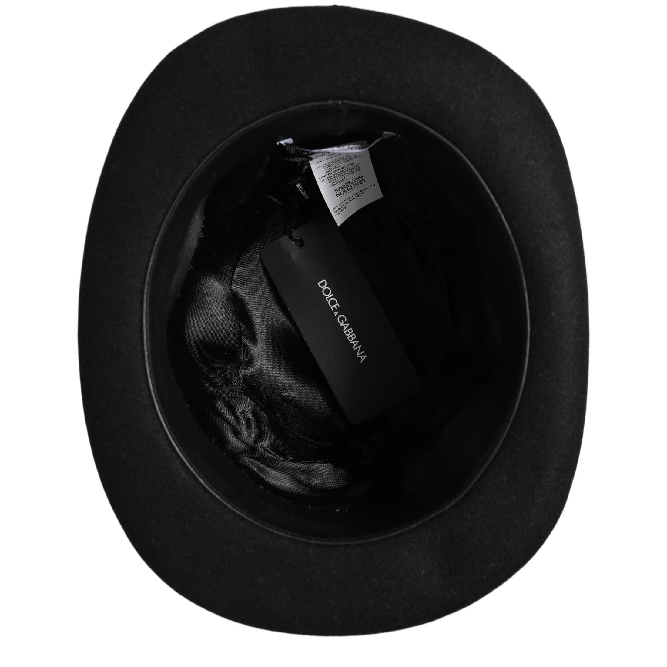 Dolce & Gabbana Men Black Rabbit Fur Felt Bowler Capello Hat Dolce & Gabbana