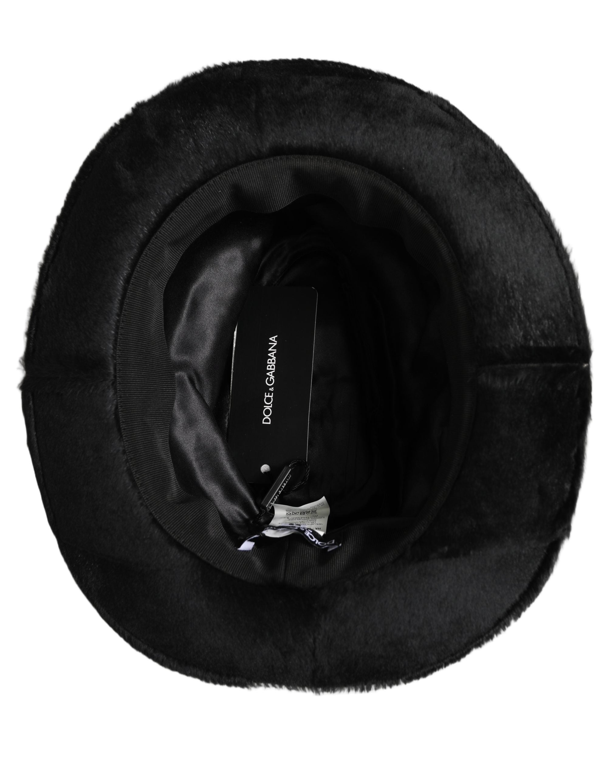 Dolce & Gabbana Men Black Classic Wide Brim Fedora Capello Hat Dolce & Gabbana