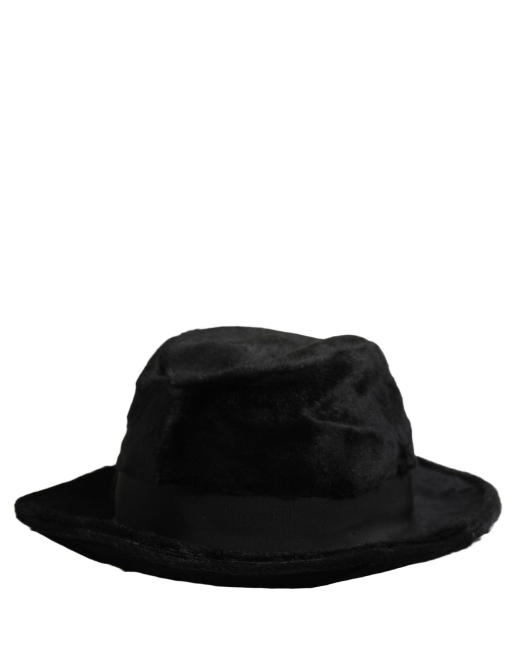 Dolce & Gabbana Men Black Classic Wide Brim Fedora Capello Hat Dolce & Gabbana