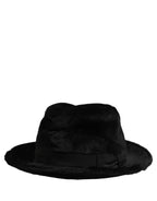 Dolce & Gabbana Men Black Classic Wide Brim Fedora Capello Hat Dolce & Gabbana