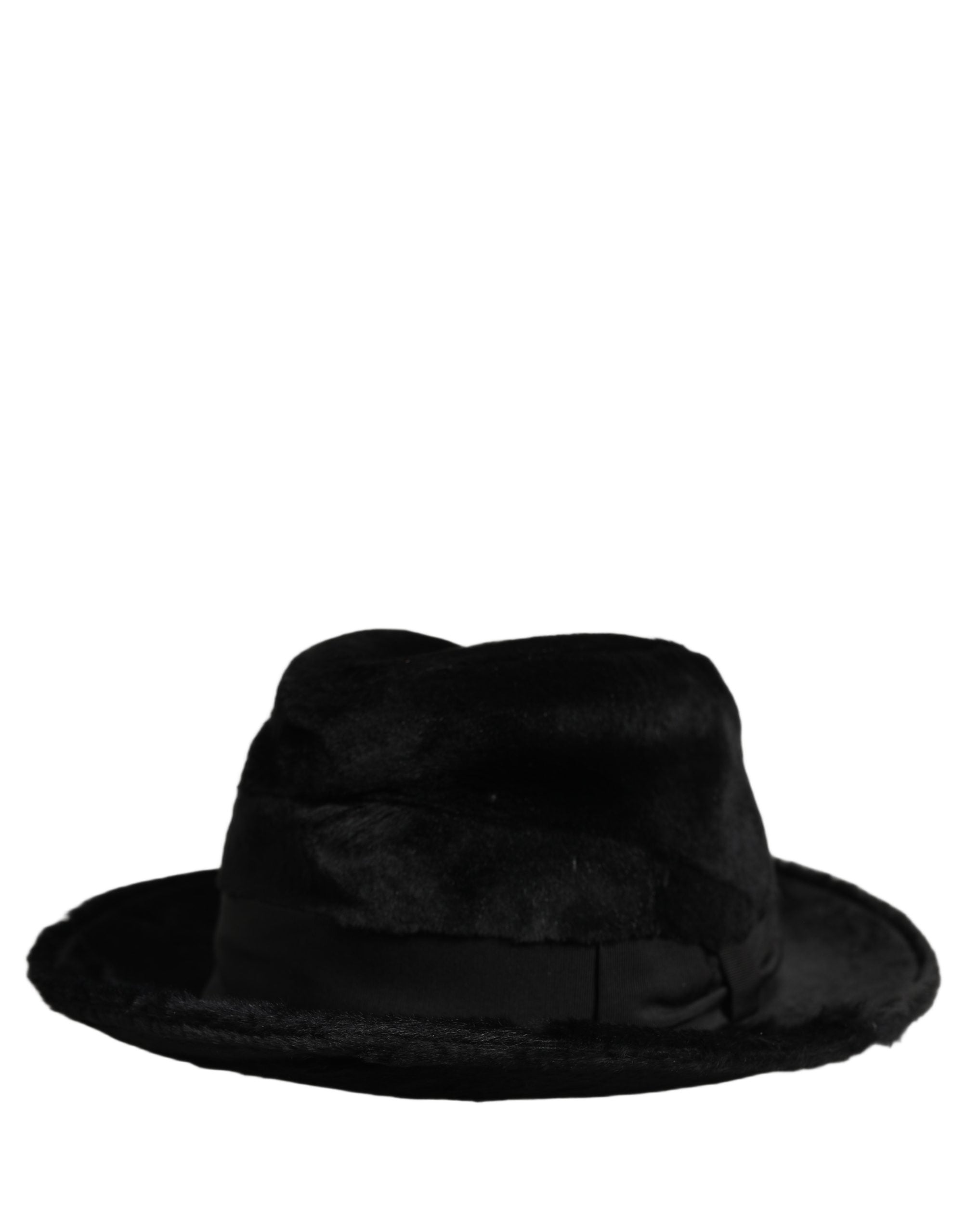 Dolce & Gabbana Men Black Classic Wide Brim Fedora Capello Hat Dolce & Gabbana