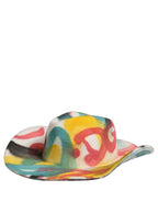 Dolce & Gabbana Men White Graffiti Wide Brim Fedora Capello Hat Dolce & Gabbana
