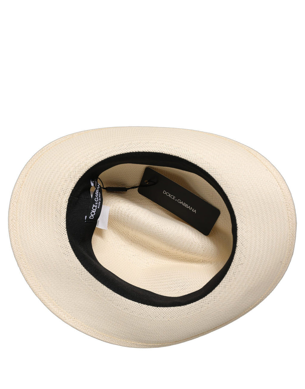 Dolce & Gabbana Men White Paper Straw Fedora Panama Capello Hat Dolce & Gabbana