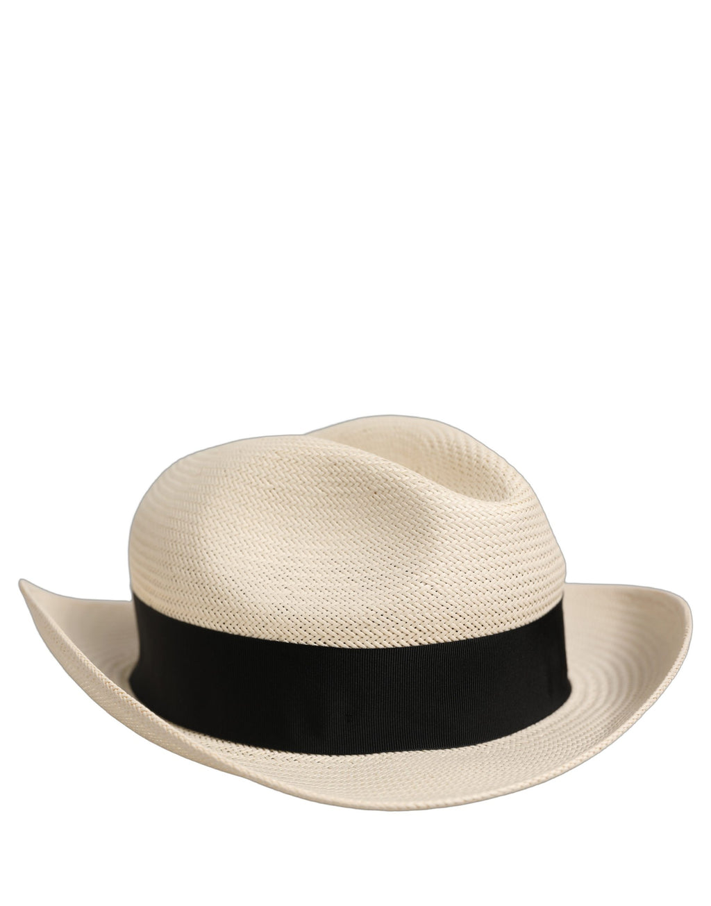 Dolce & Gabbana Men White Paper Straw Fedora Panama Capello Hat Dolce & Gabbana