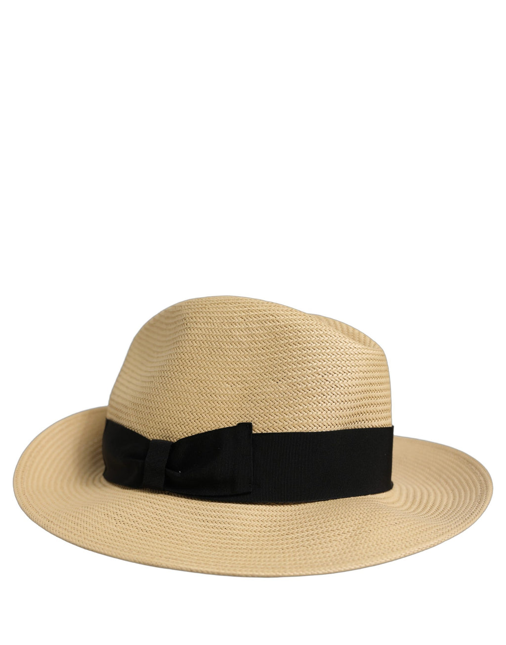 Dolce & Gabbana Men Beige Paper Straw Fedora Panama Capello Hat Dolce & Gabbana