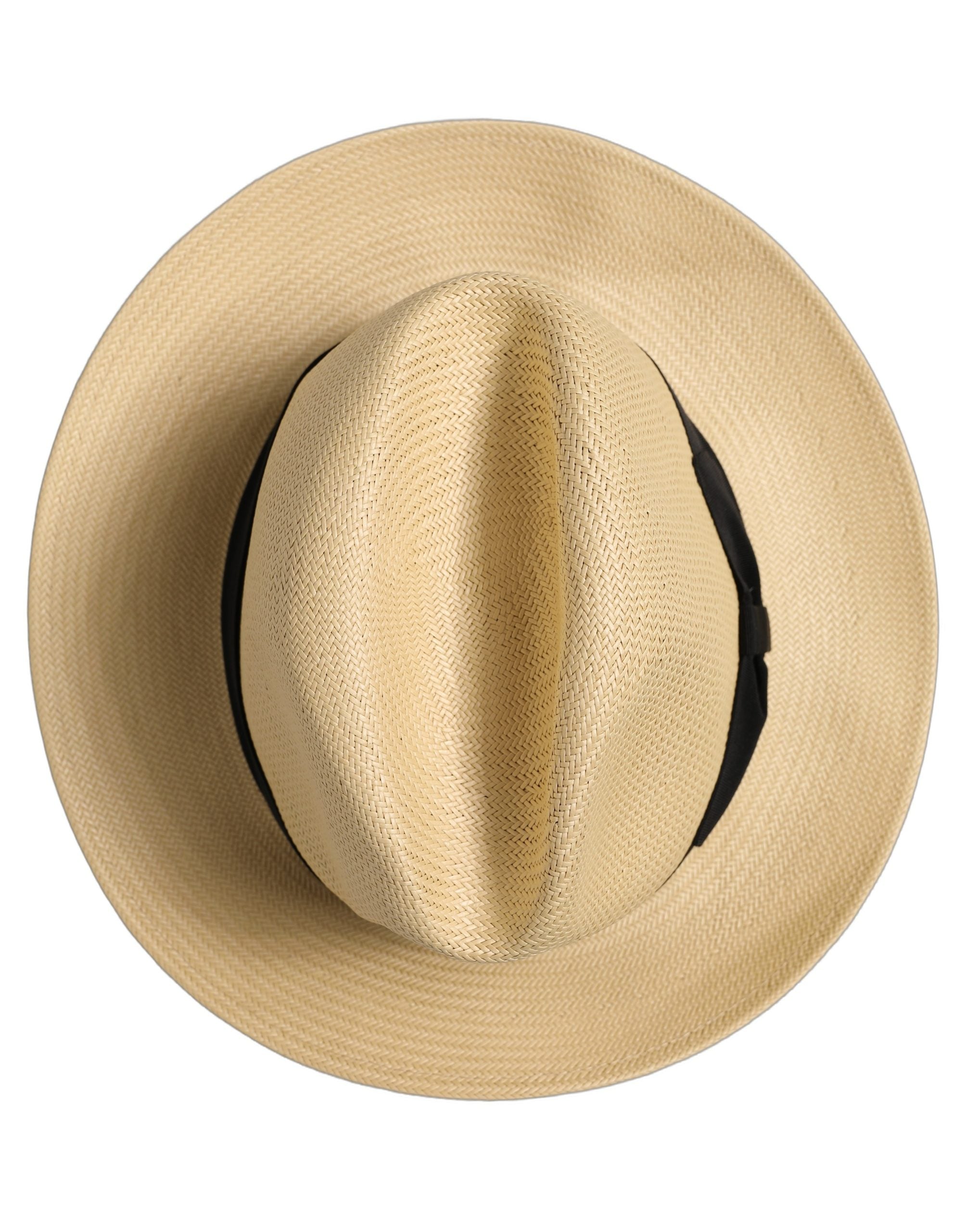 Dolce & Gabbana Men Beige Paper Straw Fedora Panama Capello Hat Dolce & Gabbana