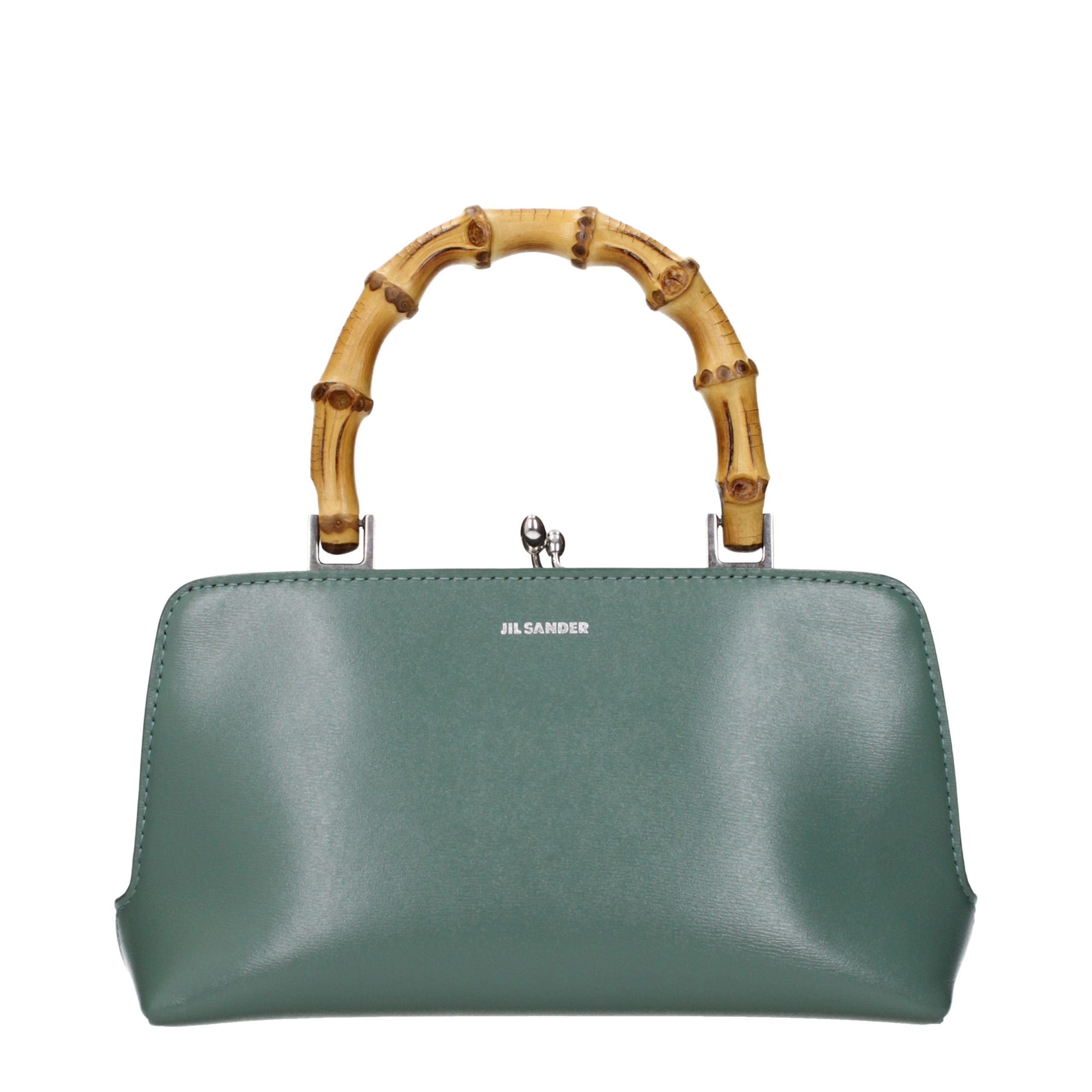 Jil Sander Green Leather Handbag Jil Sander