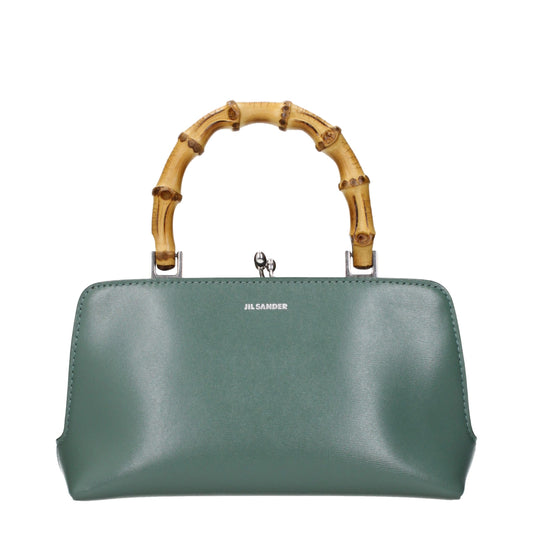 Jil Sander Green Leather Handbag Jil Sander