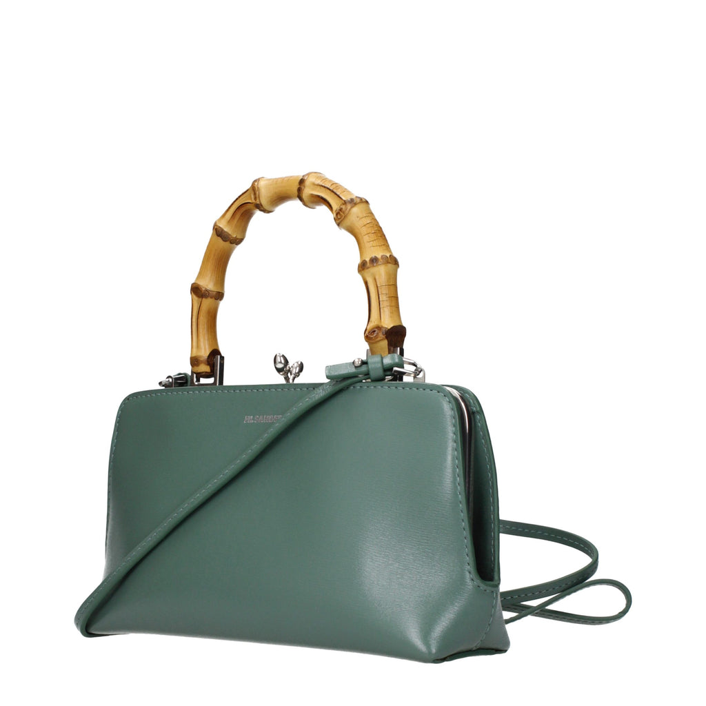 Jil Sander Green Leather Handbag Jil Sander