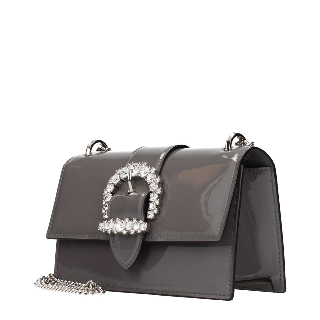 Jimmy Choo Gray Leather Shoulder Bag Jimmy Choo