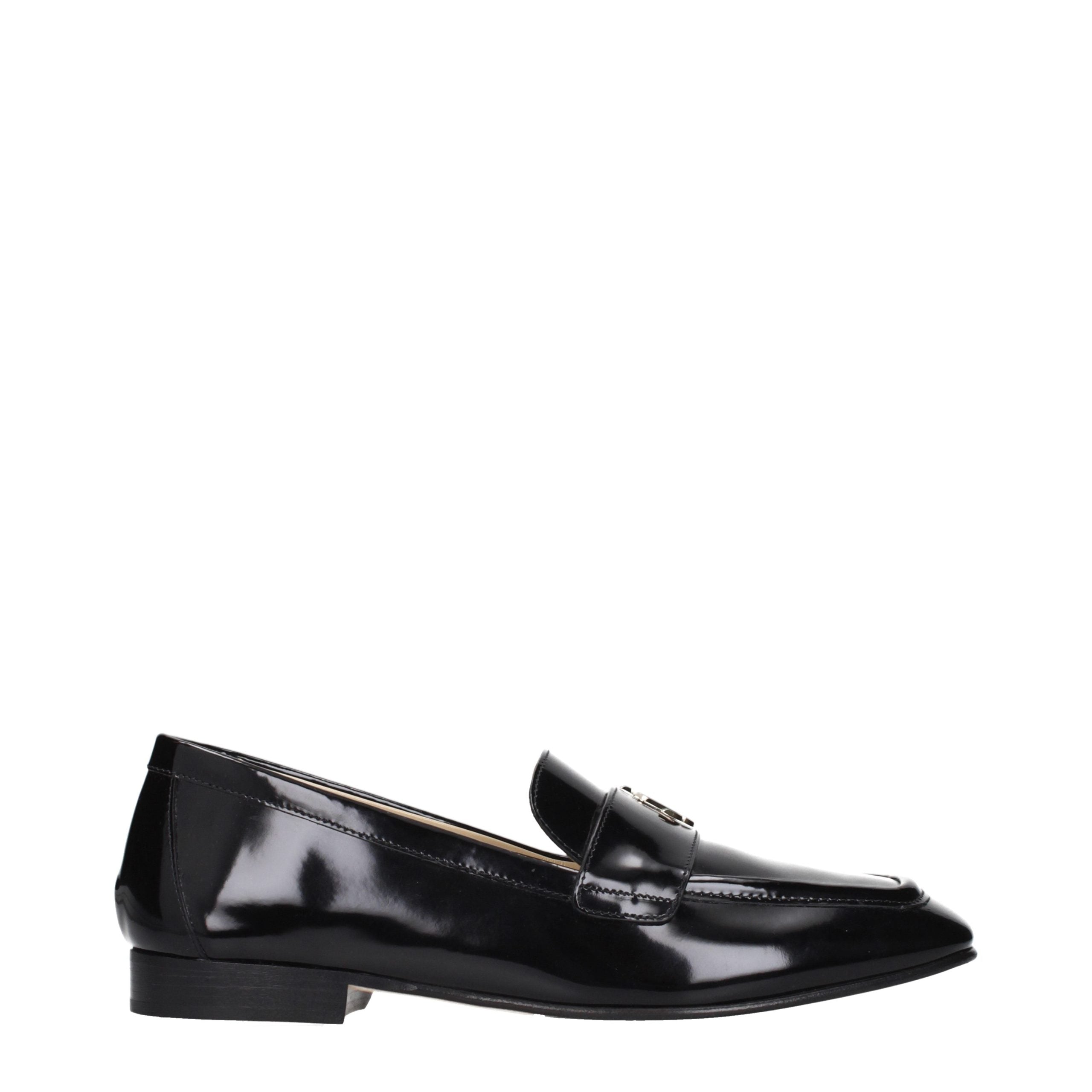 Jimmy Choo Black Leather Slip-On Loafers Jimmy Choo