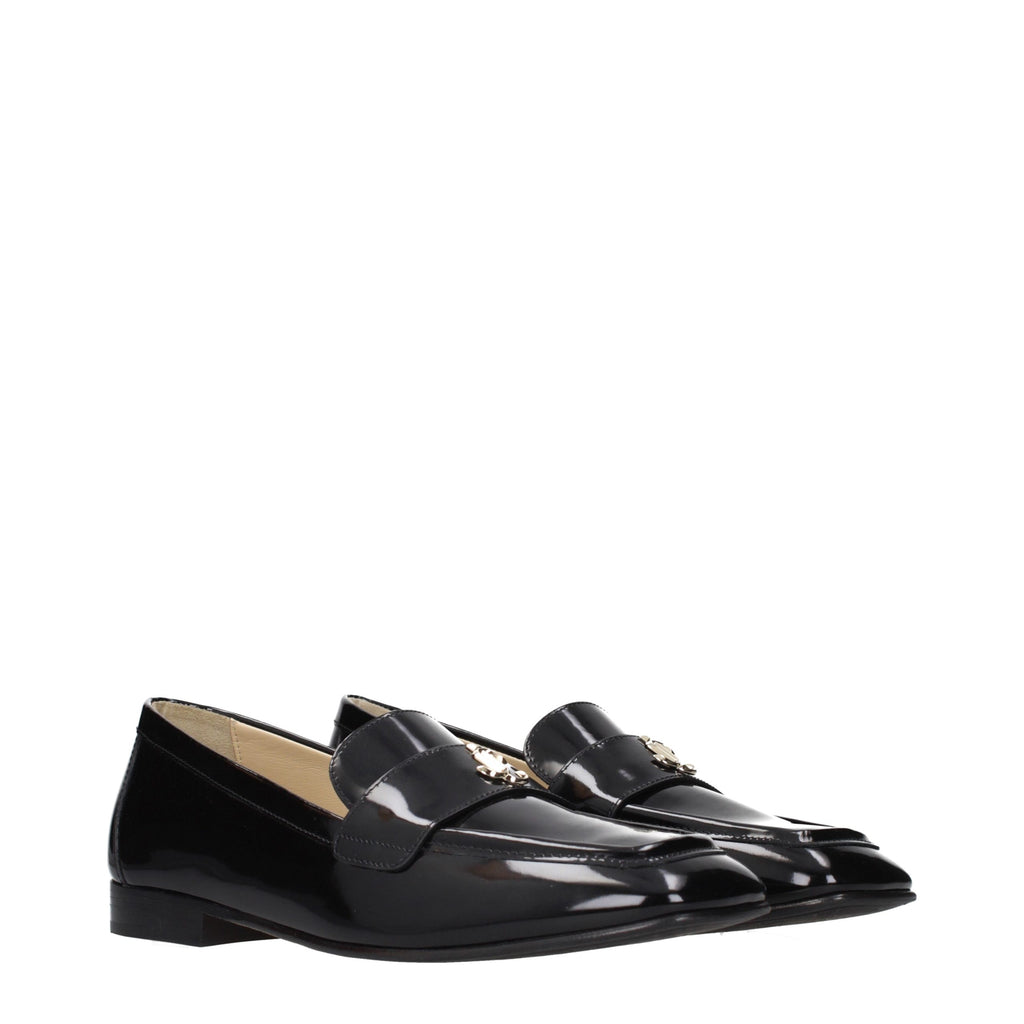Jimmy Choo Black Leather Slip-On Loafers Jimmy Choo