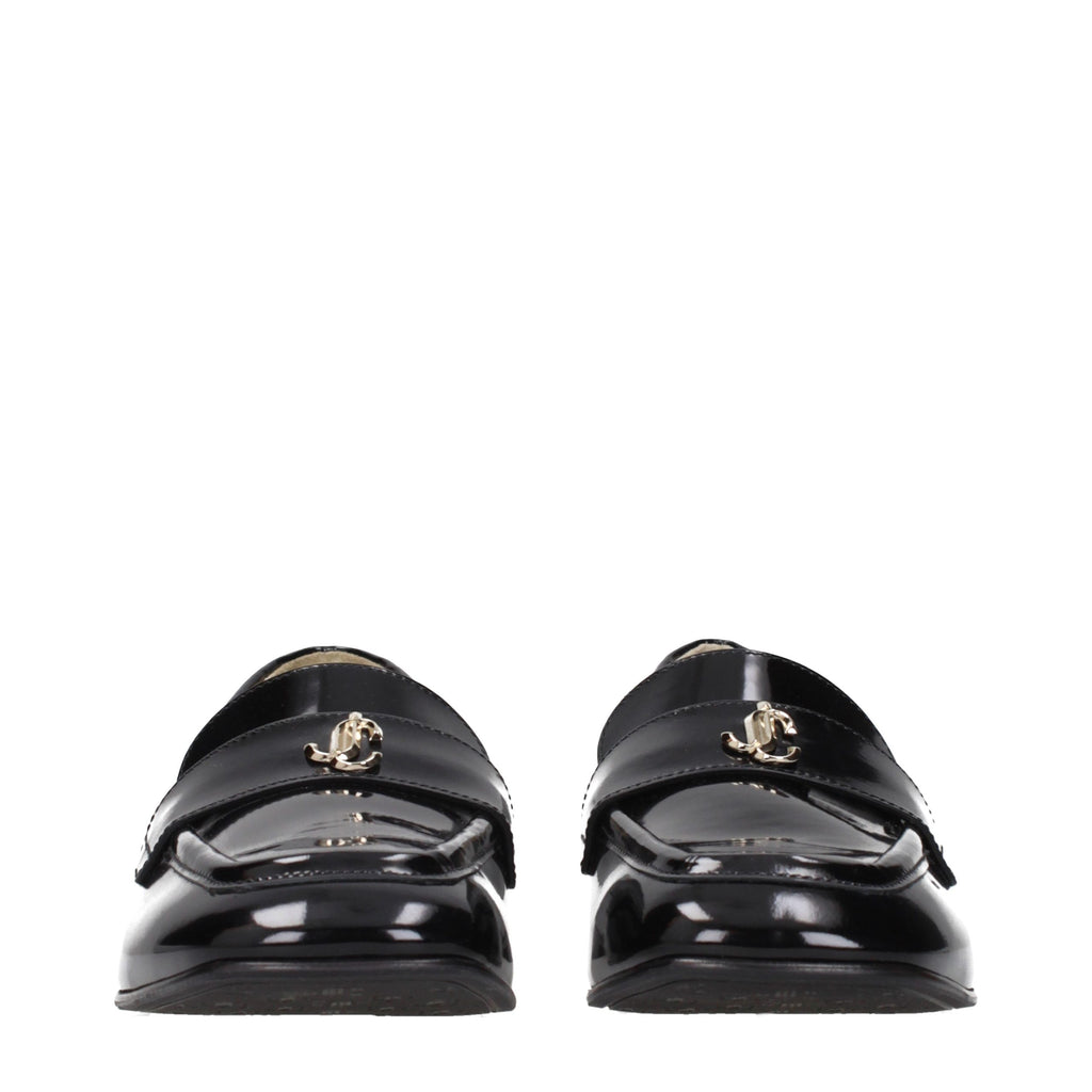 Jimmy Choo Black Leather Slip-On Loafers Jimmy Choo