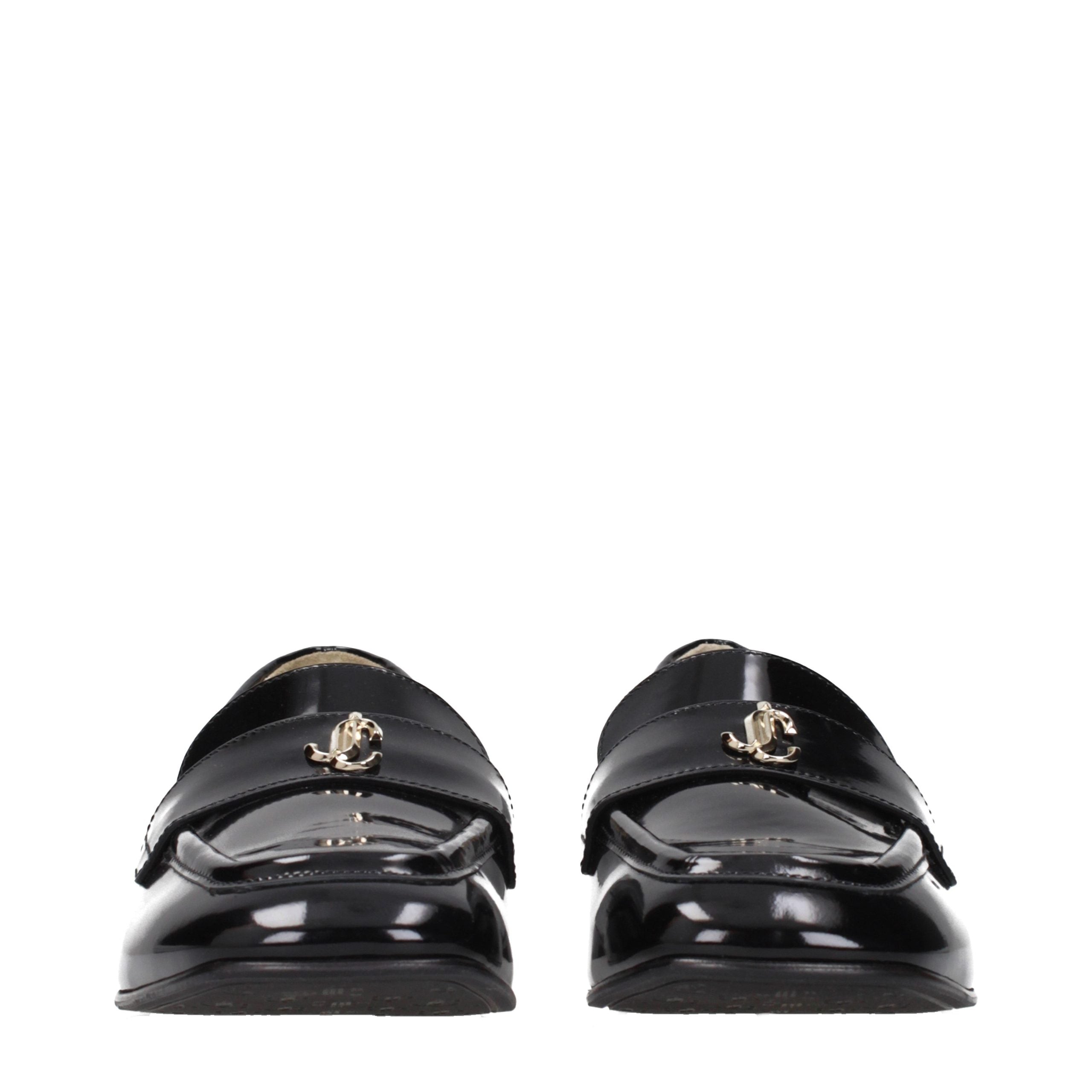 Jimmy Choo Black Leather Slip-On Loafers Jimmy Choo