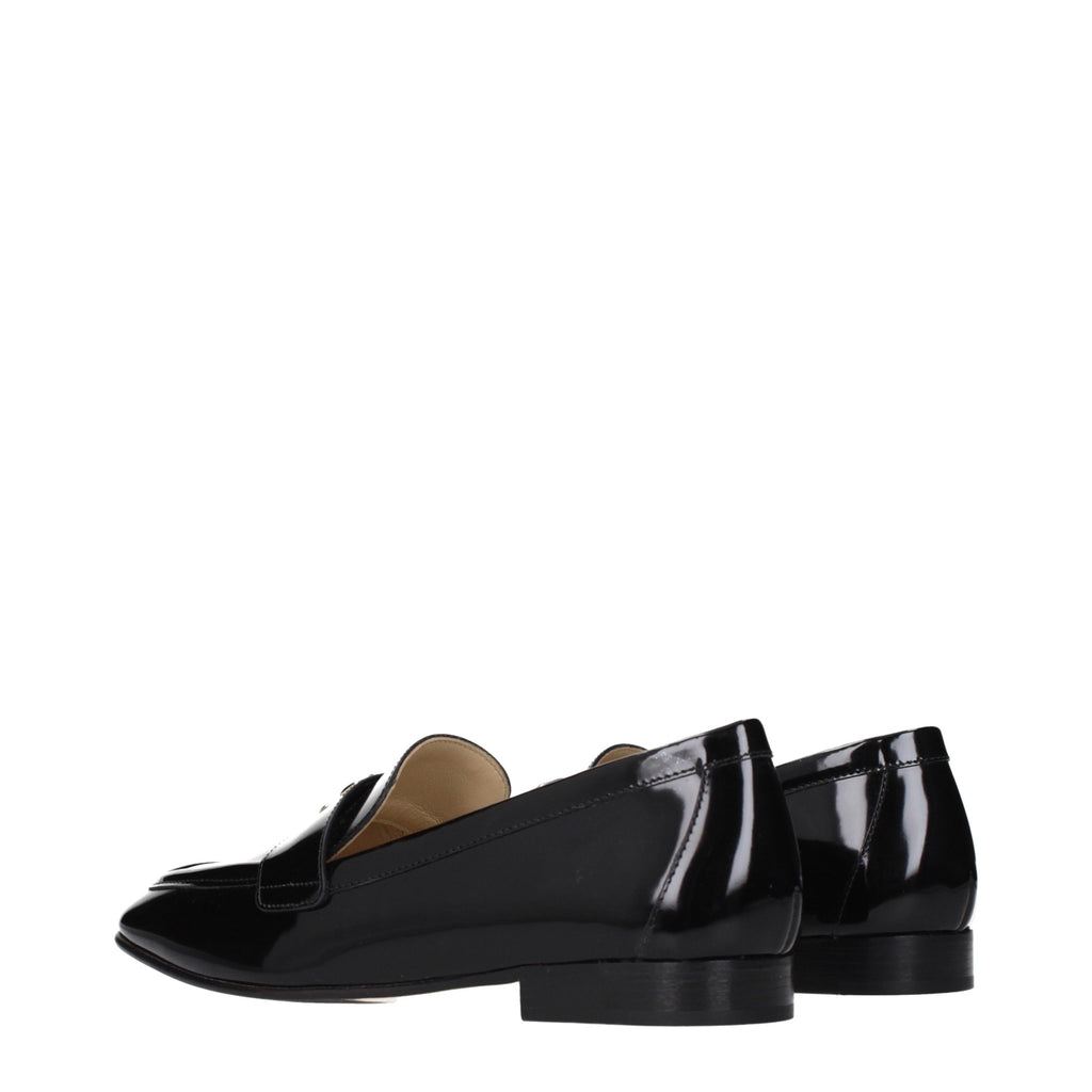 Jimmy Choo Black Leather Slip-On Loafers Jimmy Choo