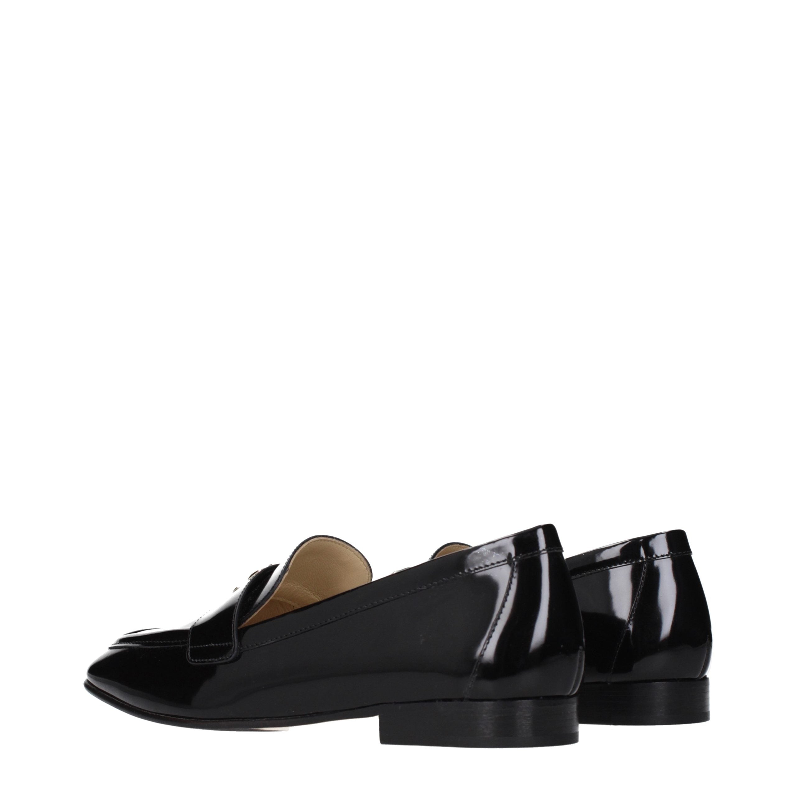 Jimmy Choo Black Leather Slip-On Loafers Jimmy Choo