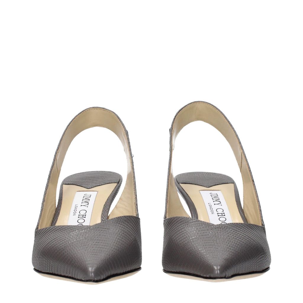 Jimmy Choo Gray Leather High Heel Pumps Jimmy Choo
