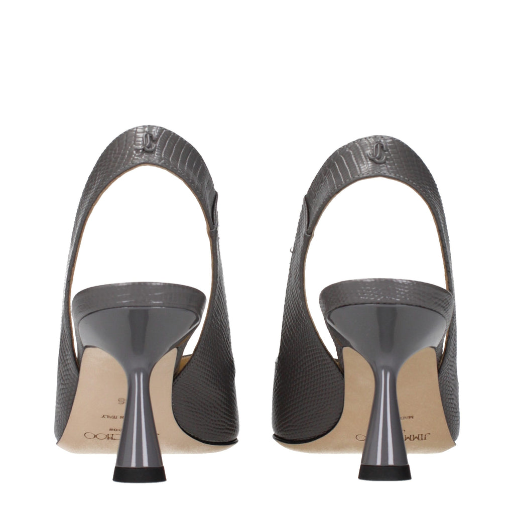 Jimmy Choo Gray Leather High Heel Pumps Jimmy Choo