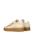 Jimmy Choo Beige Leather Low Top Sneakers Jimmy Choo