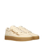 Jimmy Choo Beige Leather Low Top Sneakers Jimmy Choo