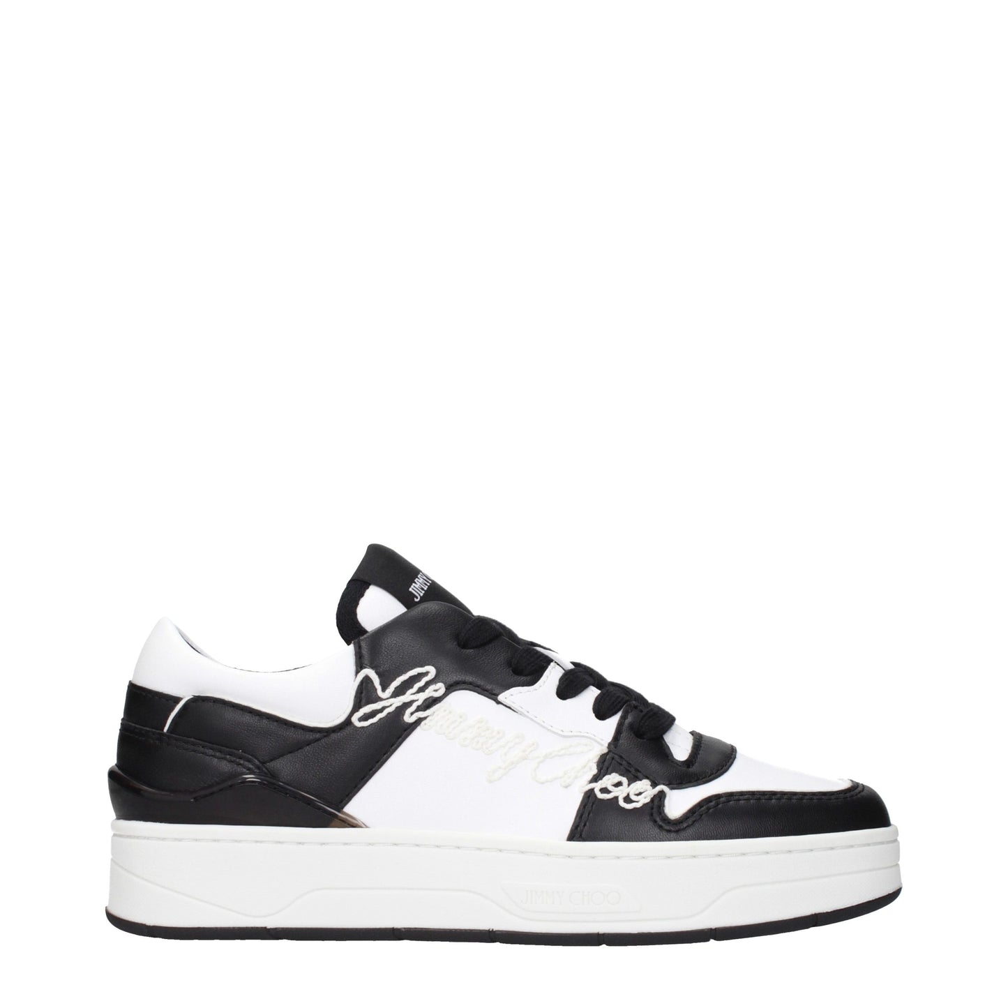 Jimmy Choo Black Leather Low Top Sneakers Jimmy Choo
