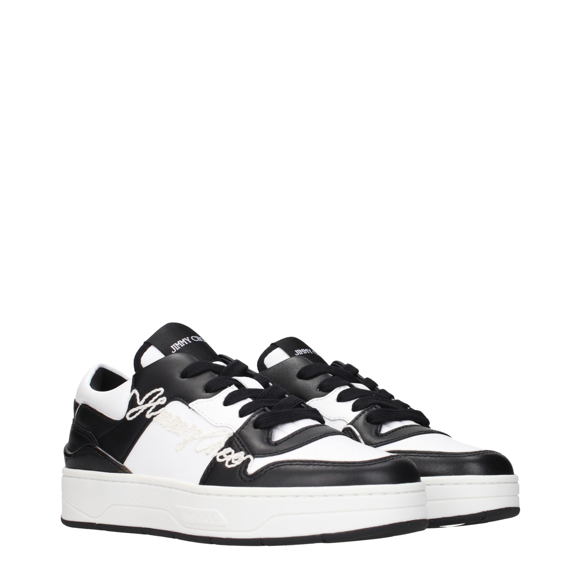 Jimmy Choo Black Leather Low Top Sneakers Jimmy Choo